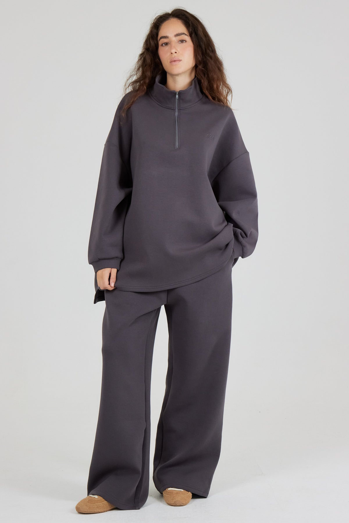 Le Sweat Zip Comfy Gris Anthracite